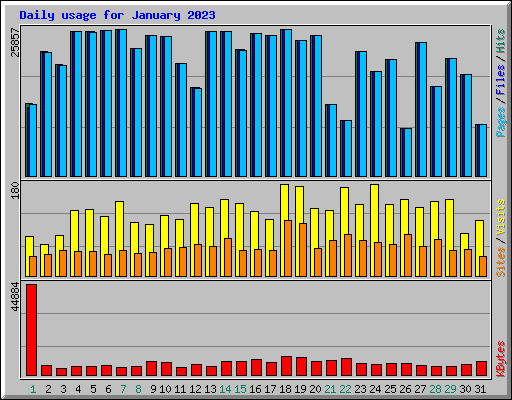 Daily usage for January 2023