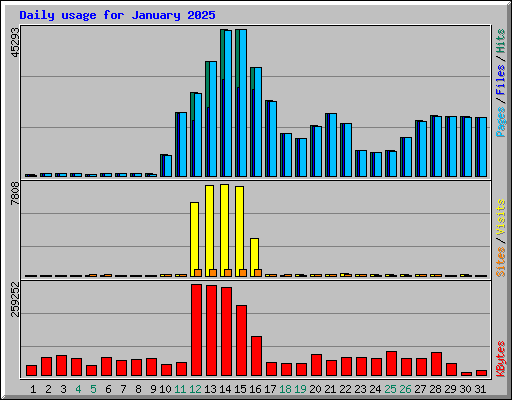 Daily usage for January 2025