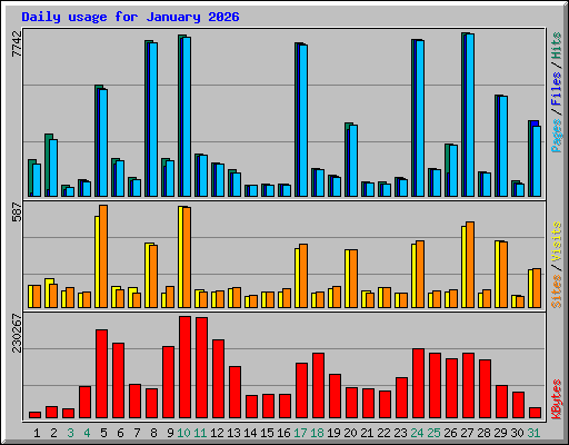 Daily usage for January 2026