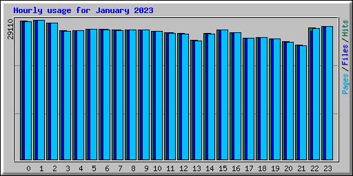 Hourly usage for January 2023
