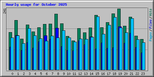 Hourly usage for October 2025