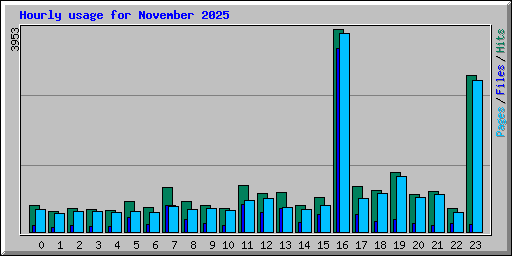 Hourly usage for November 2025