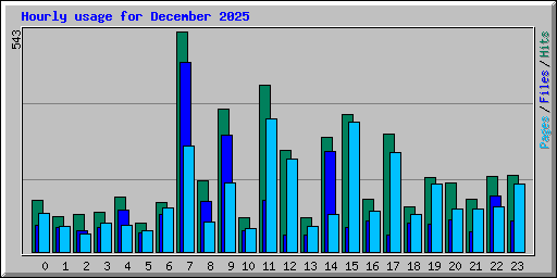 Hourly usage for December 2025